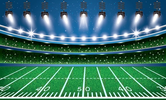 American Football Stadium Arena with Spotlights. vector