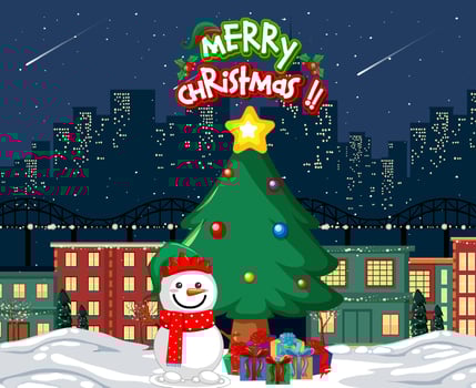 Christmas night poster design vector