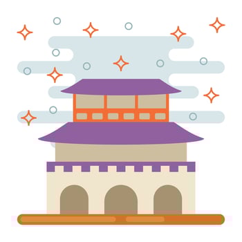 Trendy Temple Seoul vector