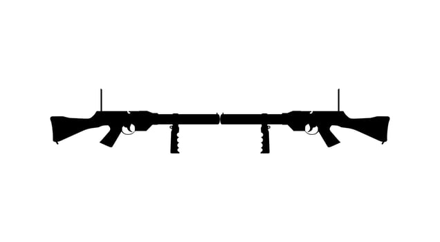 Silhouette of Weapon Gun for Logo, Pictogram, Art Illustration, Website or Graphic Design Element. Vector Illustration