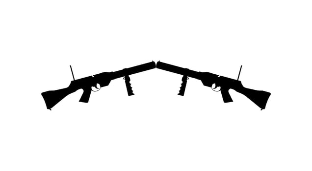 Silhouette of Weapon Gun for Logo, Pictogram, Art Illustration, Website or Graphic Design Element. Vector Illustration