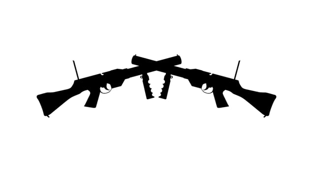 Silhouette of Weapon Gun for Logo, Pictogram, Art Illustration, Website or Graphic Design Element. Vector Illustration