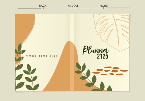 Set of planner cover templates with beauty flower. pastel backgrounds with floral decorations. Designs is for notebook, planner, diary, poster, card. Size A4. Vector illustration