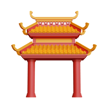 Chinatown Gate 3D Element png
