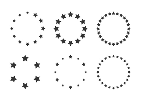 simple circular star icon on white background vector