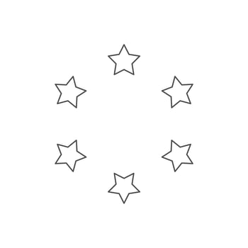 simple circular star icon on white background vector