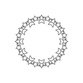 simple circular star icon on white background vector