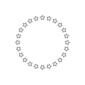 simple circular star icon on white background vector