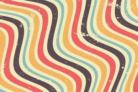 Groovy hippie 70s backgrounds with waves swirl twirl pattern vector