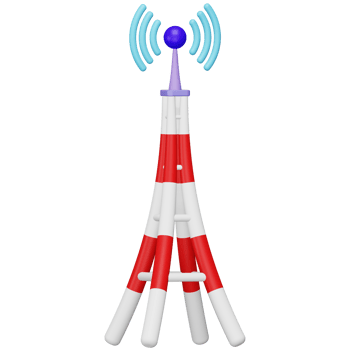 Broadcast tower 3d rendering isometric icon. png