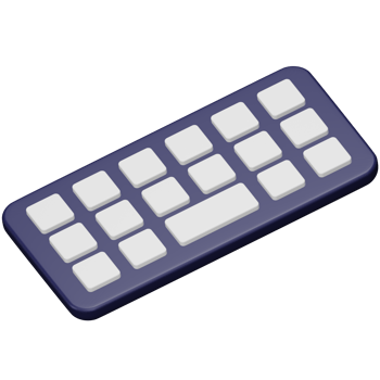 Writing keyboard 3d rendering isometric icon. png