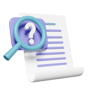 3d question mark symbol with Id card magnifying, checklist, clipboard isolated. recruitment staff, human resources, job search, job application concept, 3d render illustration png