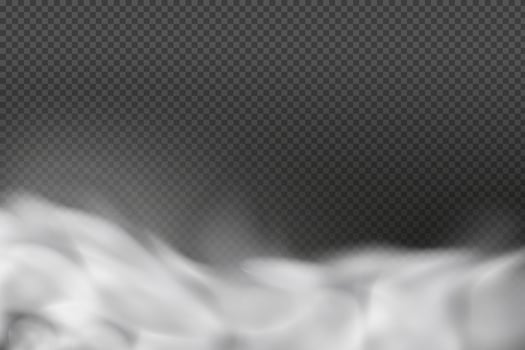 Smoke rings.White vector cloudiness ,fog or smoke on dark checkered background.Cloudy sky or smog over the city.Vector illustration.