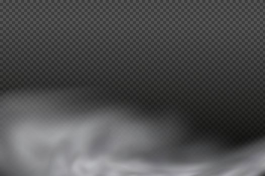 Smoke rings.White vector cloudiness ,fog or smoke on dark checkered background.Cloudy sky or smog over the city.Vector illustration.