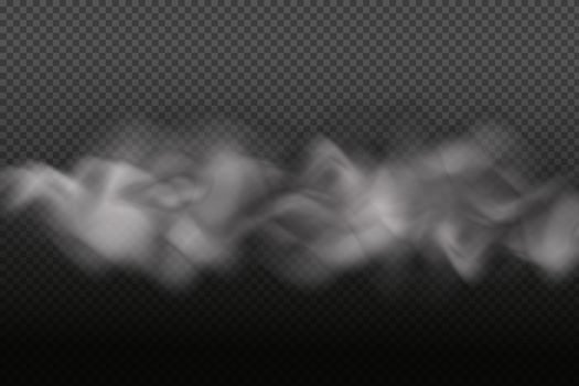 Smoke rings.White vector cloudiness ,fog or smoke on dark checkered background.Cloudy sky or smog over the city.Vector illustration.
