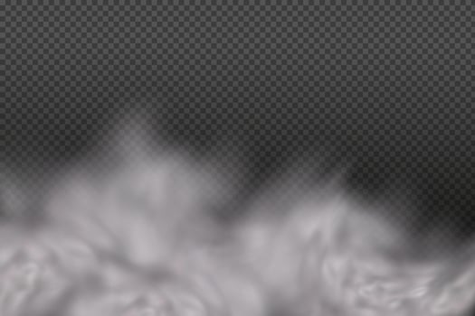 Smoke rings.White vector cloudiness ,fog or smoke on dark checkered background.Cloudy sky or smog over the city.Vector illustration.