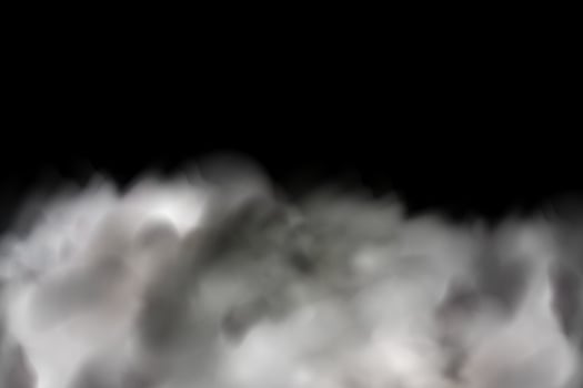 White vector cloudiness ,fog or smoke on dark checkered background.Cloudy sky or smog over the city.Vector illustration.