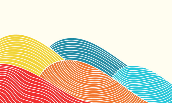 Abstract Japanese design colorful background wave landscape ocean line wallpaper vector
