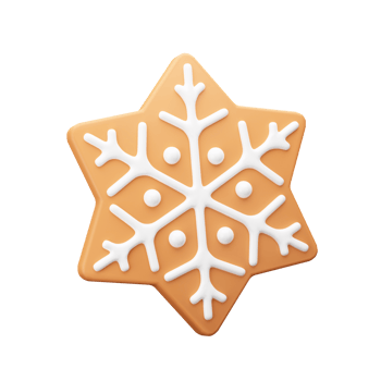 gingerbread cookies.3D rendering png