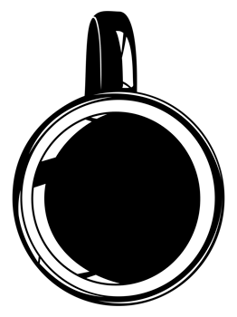 Coffee Cup Silhouette. Top View. Coffee Cup Illustration for Logo or Graphic Design Element. Format PNG