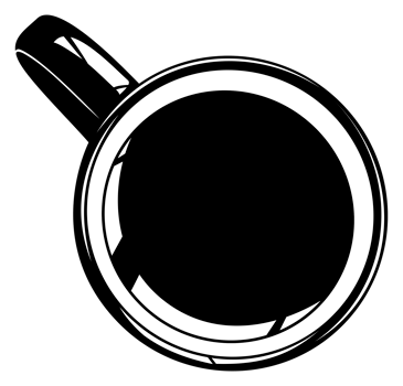 Coffee Cup Silhouette. Top View. Coffee Cup Illustration for Logo or Graphic Design Element. Format PNG