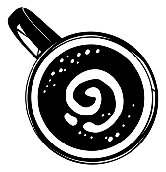 Coffee Cup Silhouette. Top View. Coffee Cup Illustration for Logo or Graphic Design Element. Format PNG