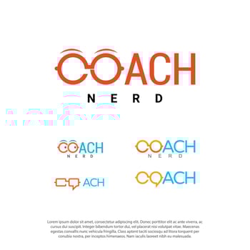 lettering coach with CO as glasses, logo set template, logo design vector