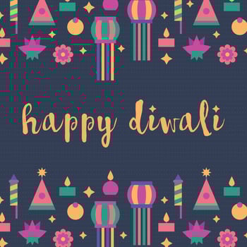 Happy Diwali Flat Illustration vector