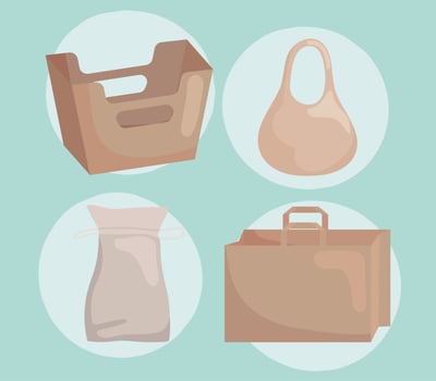 set of eco packaging vector