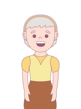 smiling old woman vector