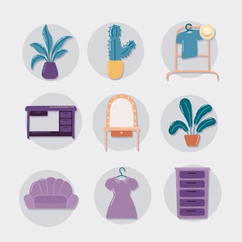 flea market, icons vector
