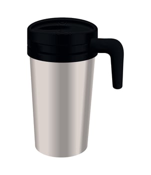 steel takeaway cup vector