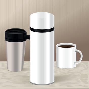 icon set mockup cups vector