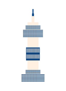korean tower landmark vector