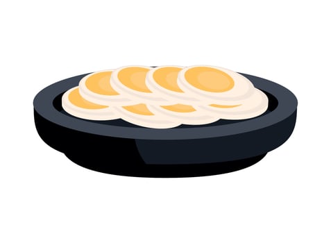 boiled eggs in dish vector