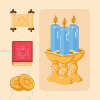 hanukkah religious festive vector