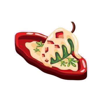 chili pepper in nogada vector