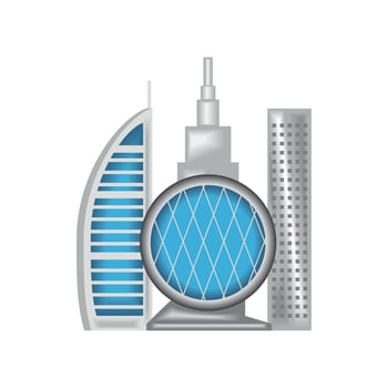 UAE famous landmarks vector