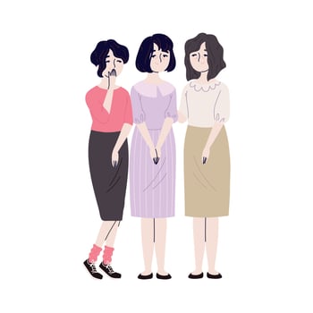 Korean female family vector