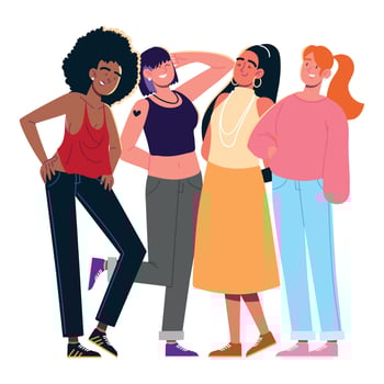 diverse group women vector