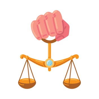 hand with scale justice vector