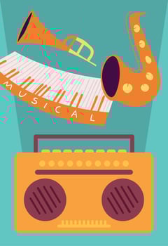 musical festival instruments vector