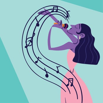 performer female singing vector