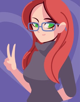beautiful anime woman vector