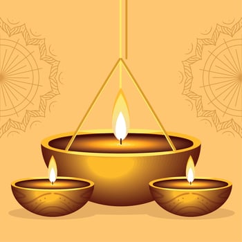 Diwali traditional lamps vector