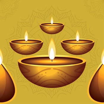 Diya lights for Diwali vector