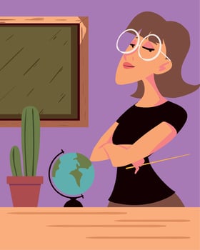 teacher with glasses vector