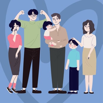 korean family members vector