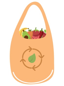 grocery bag with food vector