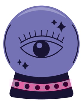 crystal ball with eye esoteric vector